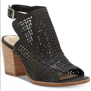 Vince Camuto Leather Peep-Toe Booties